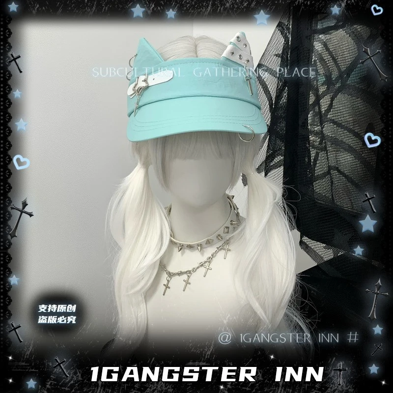 1Gangster Inn原创猫耳空顶帽防晒空顶帽子百搭速干遮阳帽亚文化
