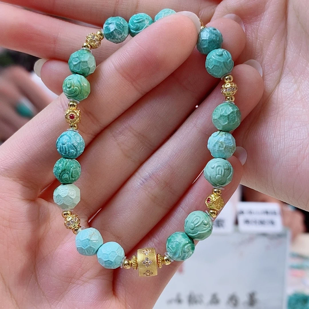 银S925镀金镶嵌绿松石珠宝奇石
