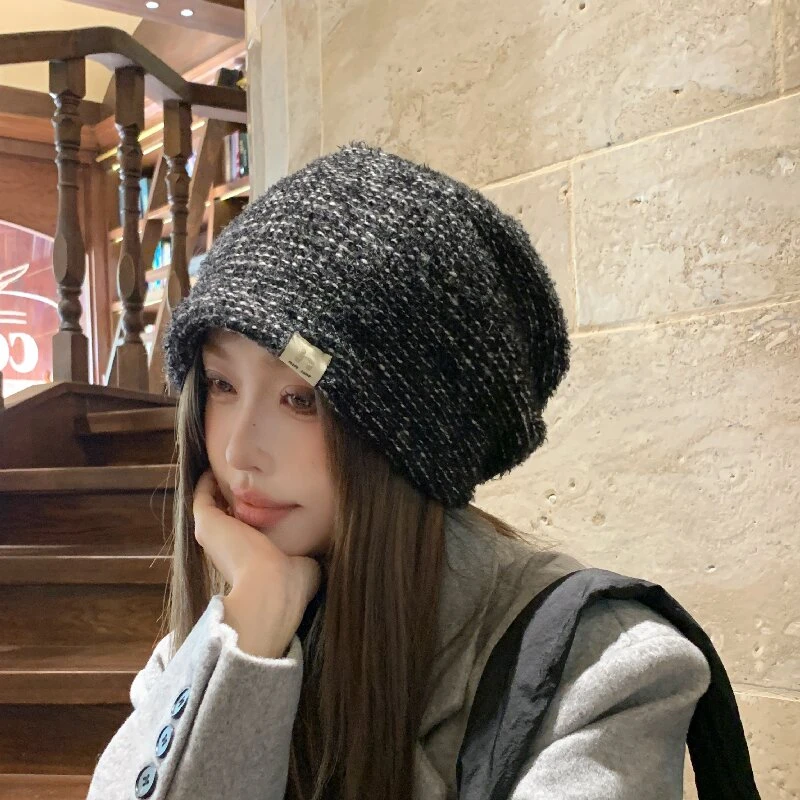 秋冬新款保暖羊毛帽子女大头围防寒护耳堆堆帽时尚百搭显脸小冷帽