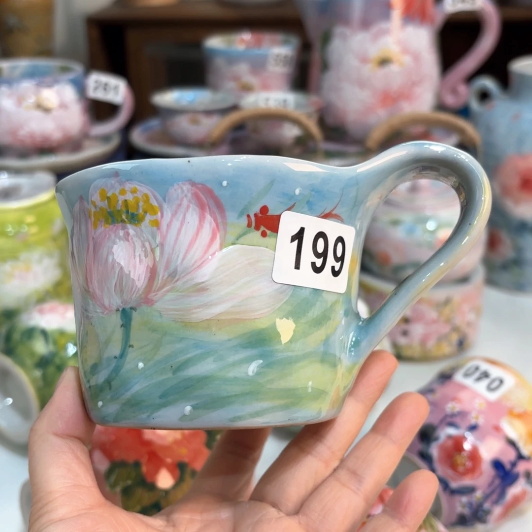 景德镇手绘高温釉下彩陶瓷茶具