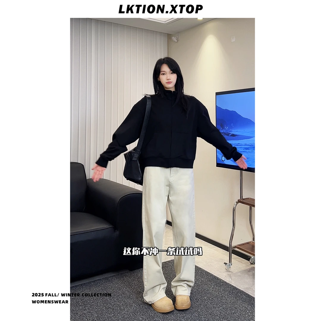 LK正品 百搭四季款通勤穿搭中性风直筒宽松百搭直筒休闲长裤裤子