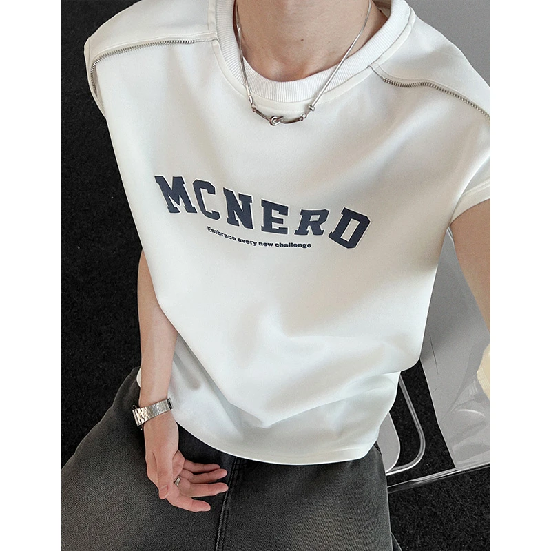 美式复古无袖t恤男款夏季背心设计感小众宽松休闲百搭坎肩上衣潮