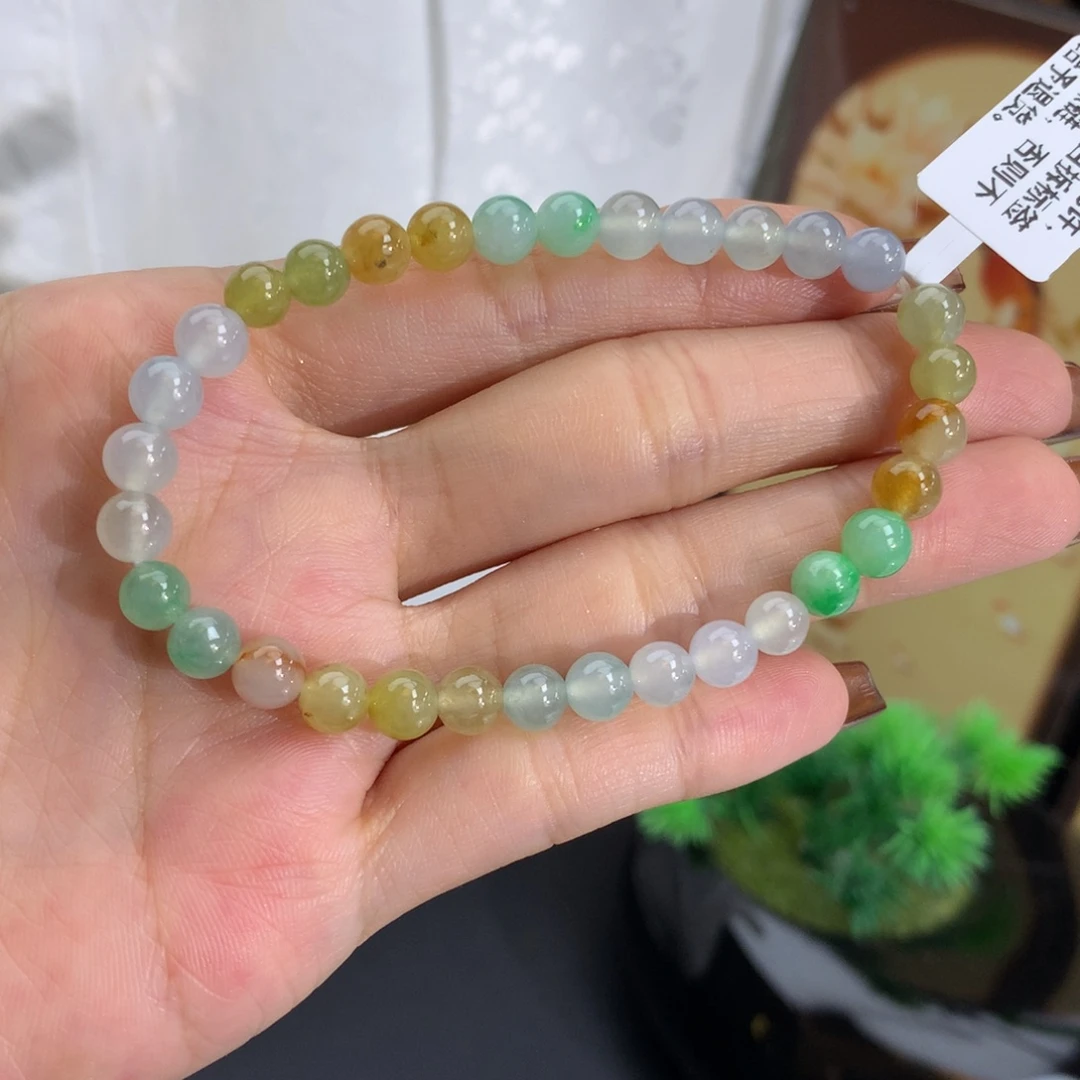 未镶嵌手串翡翠卡5.8冰胶多宝手串
