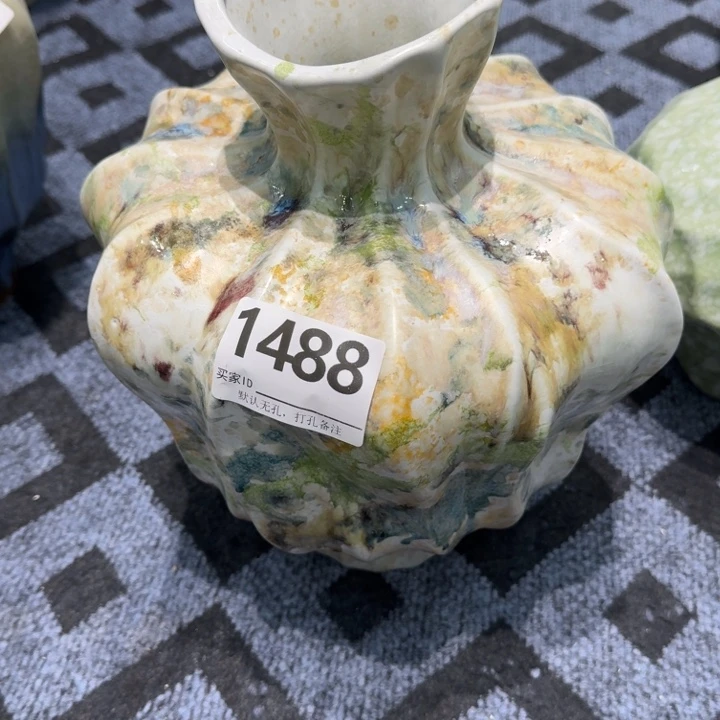 巴***量瓷片景德镇高温花器编码1388高31口6默认无孔