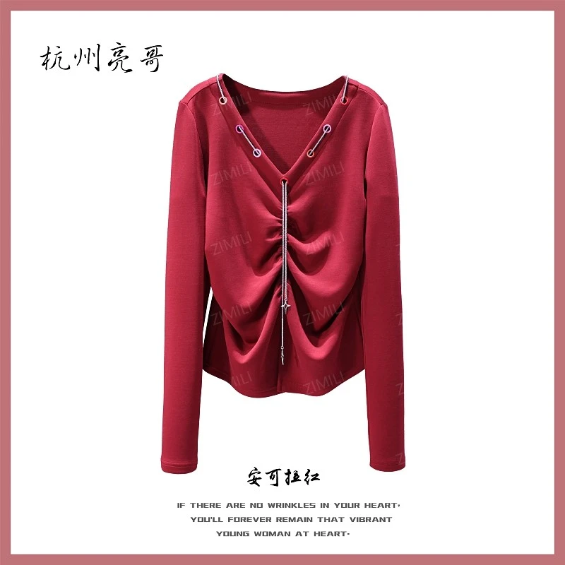 【亮哥欧货女装】冬季热感天丝《巴洛克》高弹显瘦打底上衣26196-B3