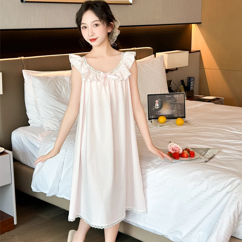 女童吊带睡裙夏季薄款儿童睡衣花边蕾丝连衣裙女孩公主风空调服潮