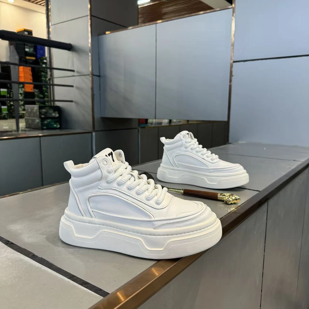 运动休闲鞋高腰户外休闲鞋休闲鞋高帮休闲鞋春秋休闲风厚底运动鞋