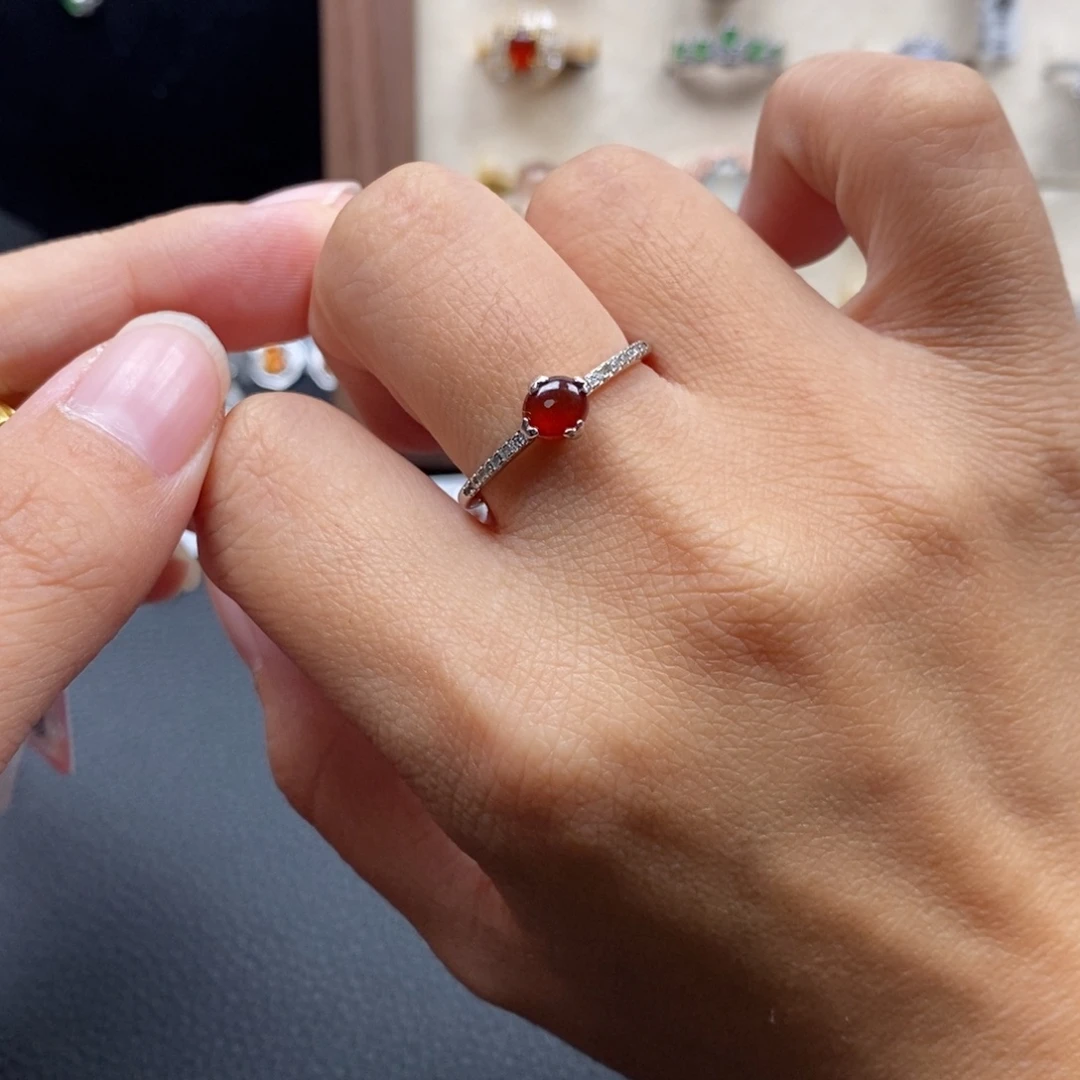 翡翠银S925镶嵌戒指