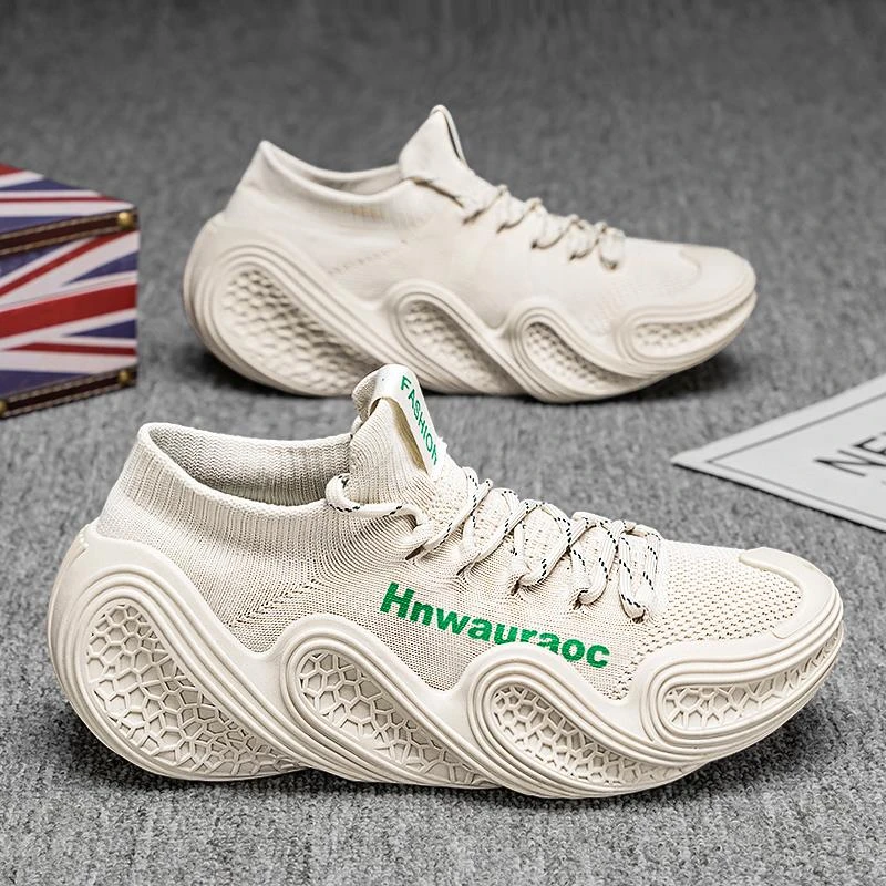 俞兆林椰子男鞋夏季透气轻便飞织网面防滑青少年运动休闲袜子网鞋