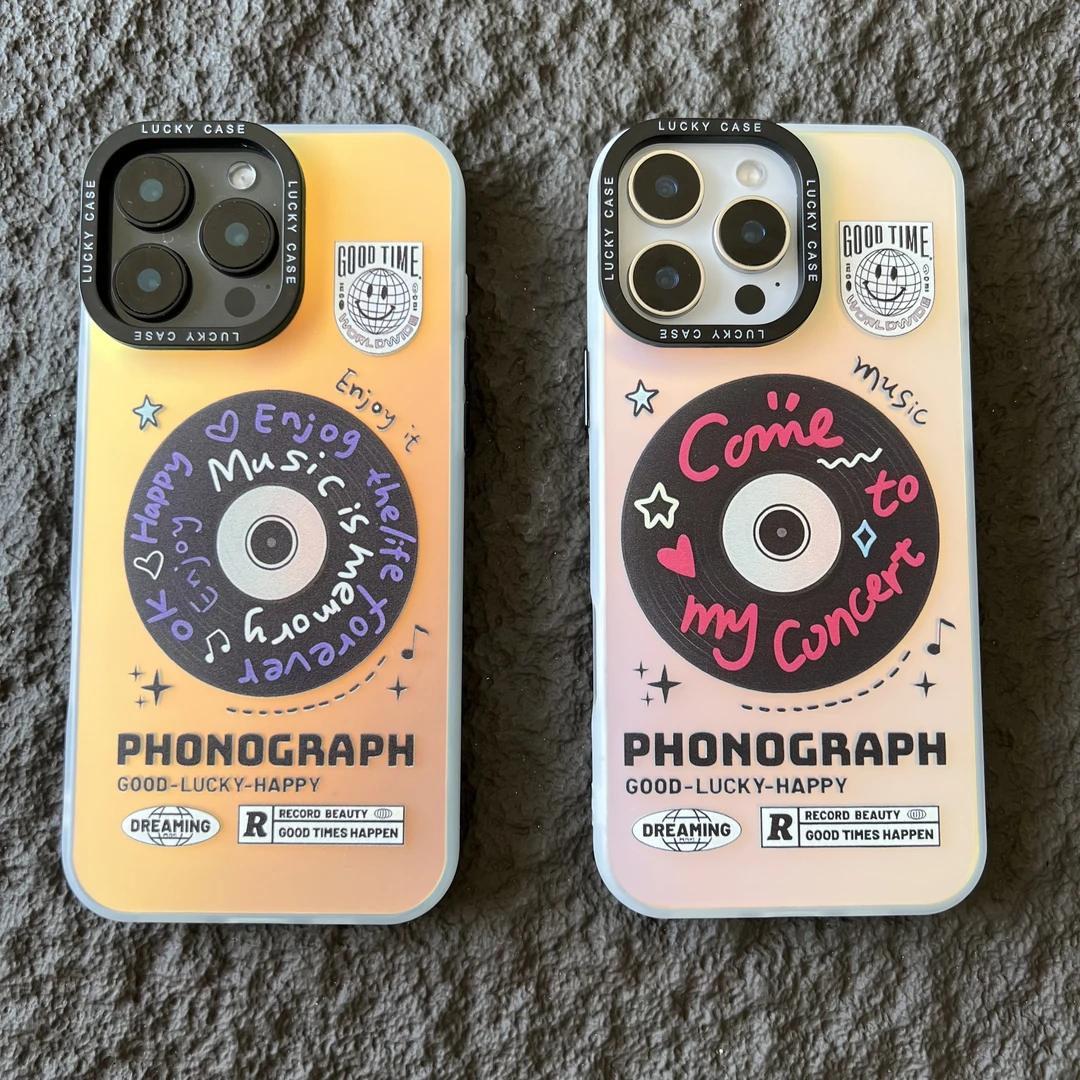 @爱音乐【镭射】 软包硬背炫酷手机壳适用苹果/vivo/oppo华为