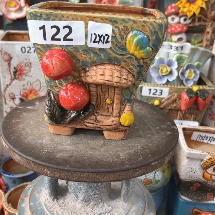 紫砂花盆粗陶材质多肉花盆