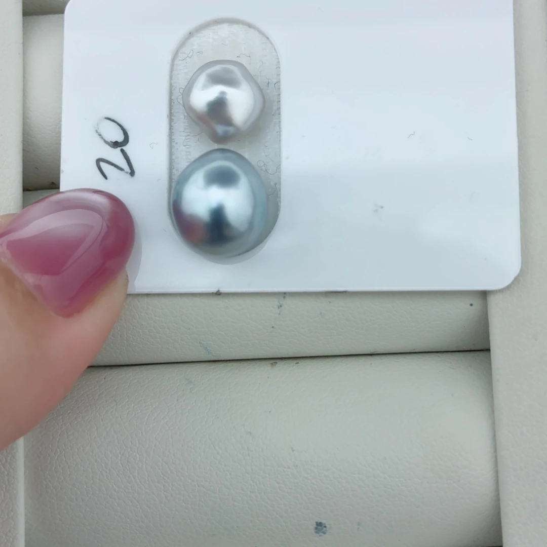 海水珍珠裸珠海水珍珠大溪地铂金灰keshi裸珠