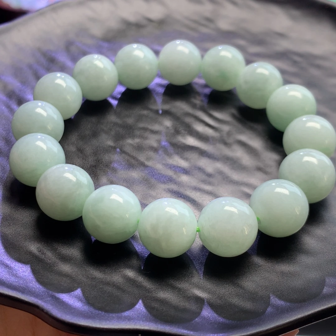 翡翠未镶嵌手链天然缅翡a货12.8mm