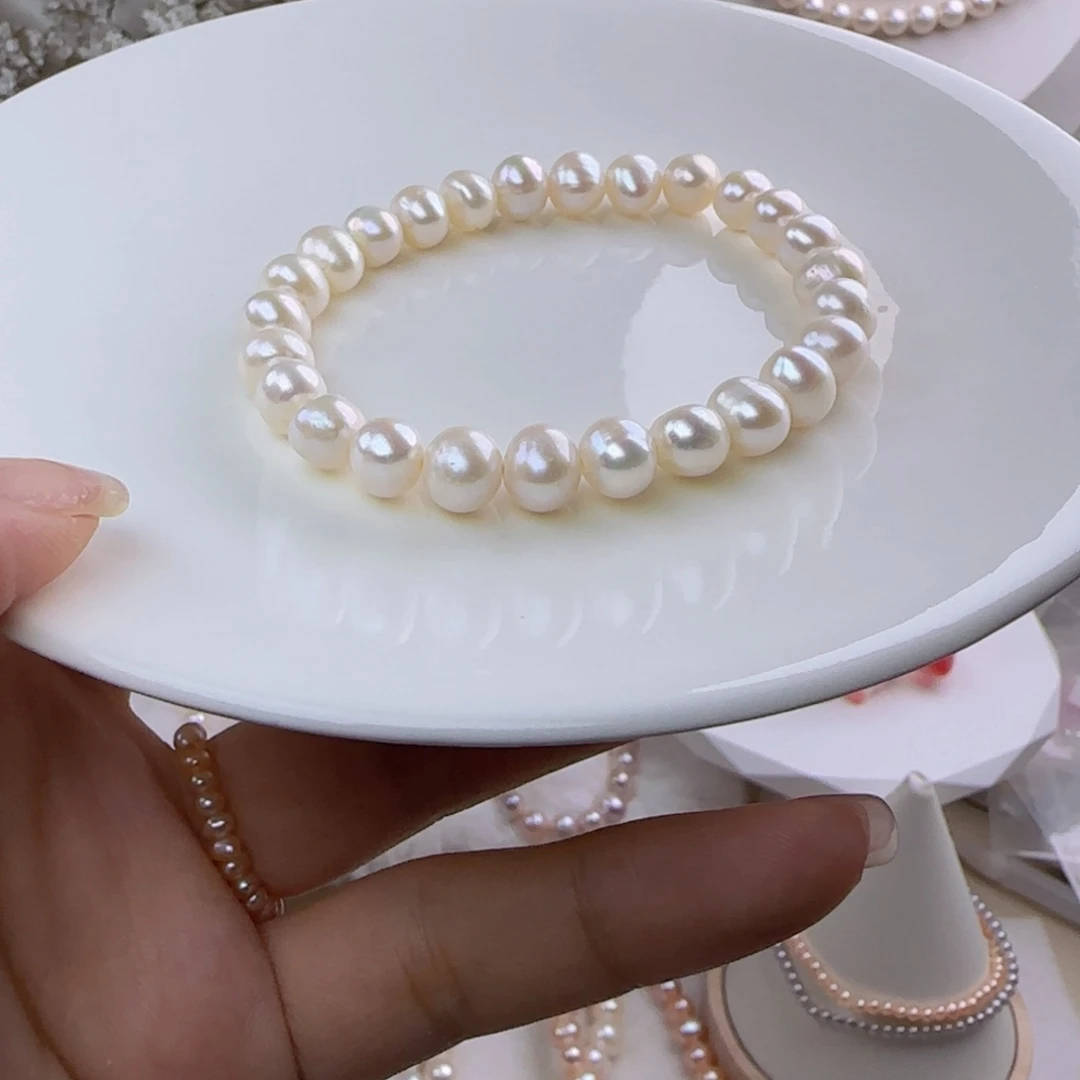 未镶嵌手绳淡水珍珠8/9mm微瑕