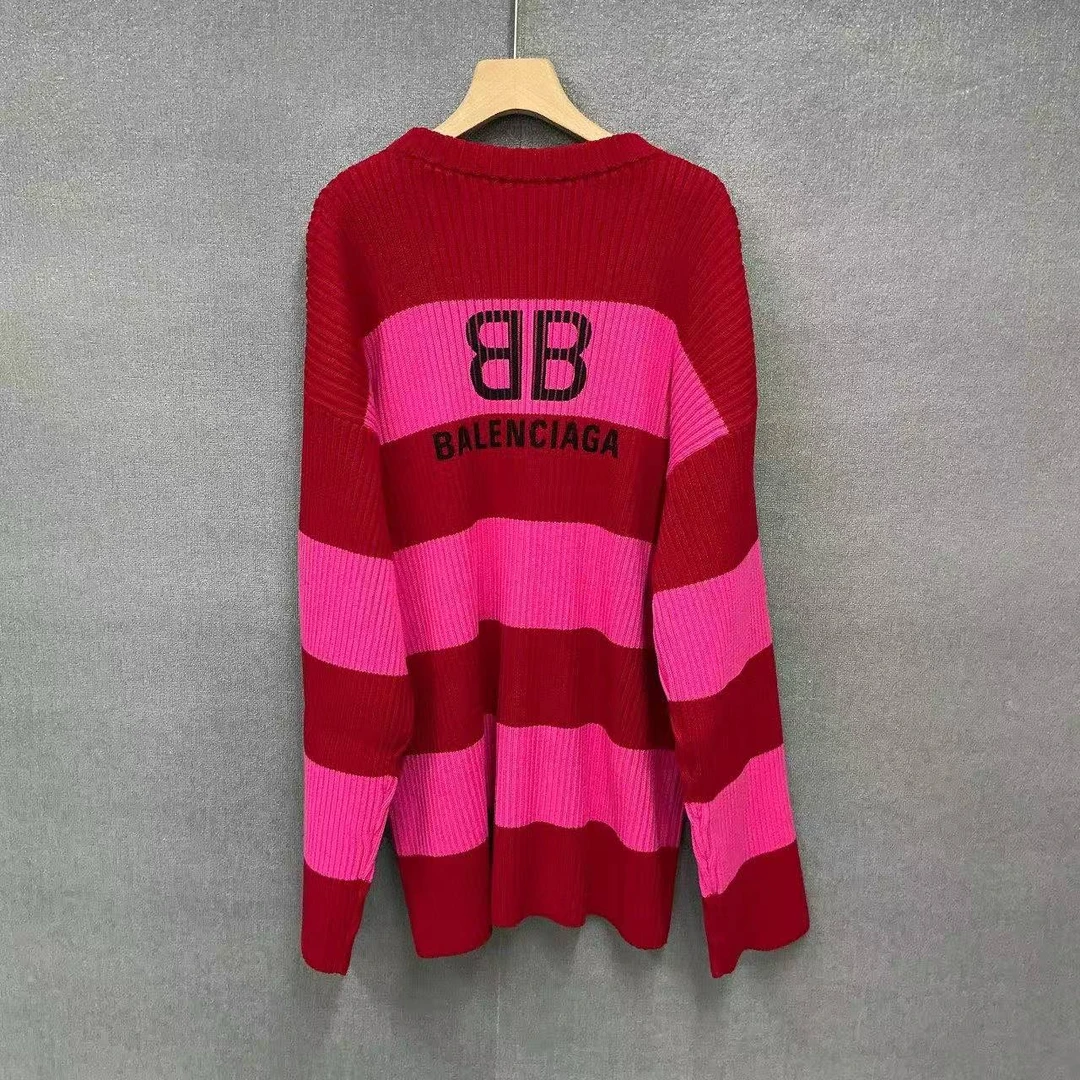 未使用 Balenciaga/巴黎世家 (pm) 双b印花logo针织毛衣M码/7699