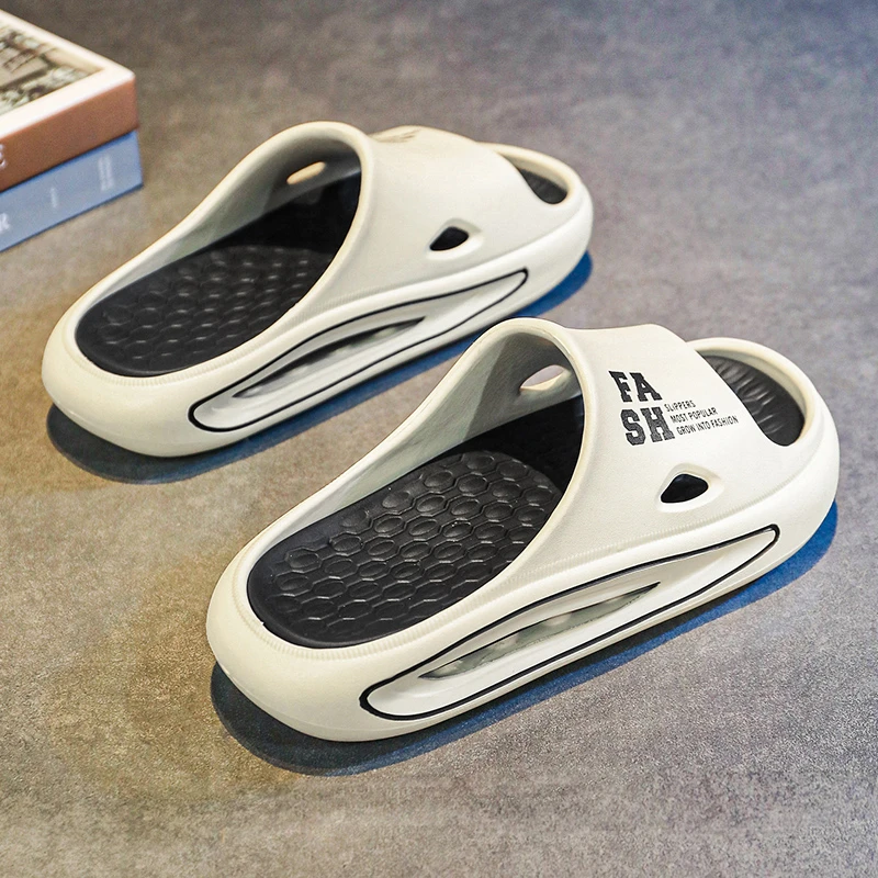 夏季新款男士时尚休闲一字拖沙滩拖软底软面个性简约网红家居拖鞋