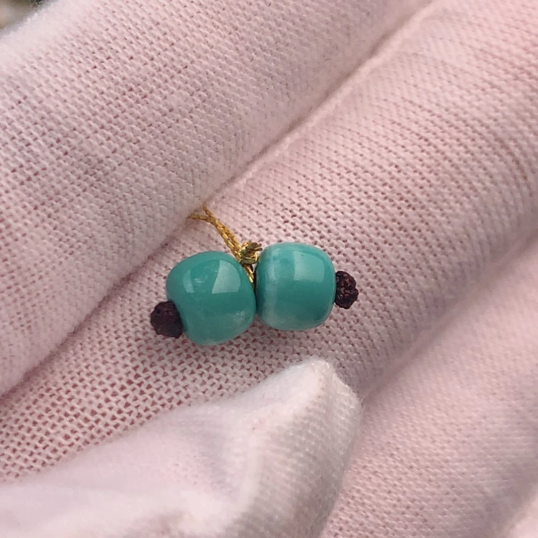 未镶嵌绿松石珠宝奇石老型对珠6