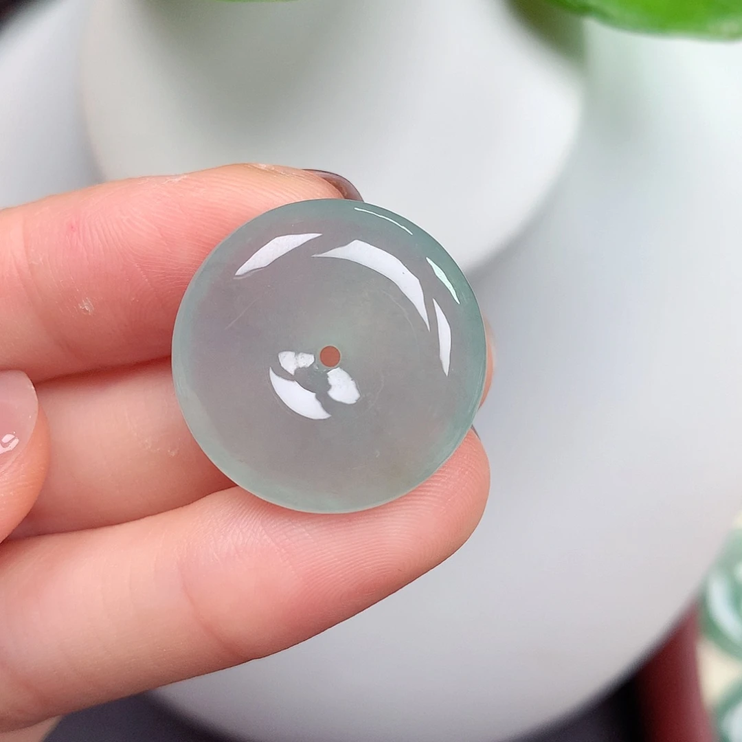 翡翠未镶嵌颈饰平安扣 22.5/6.1mm