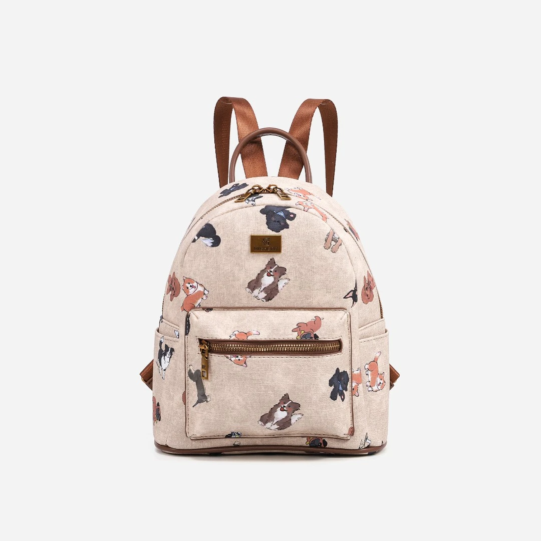 夹层拉链袋防刮双肩包潮流印花时尚轻便大号学生米奇