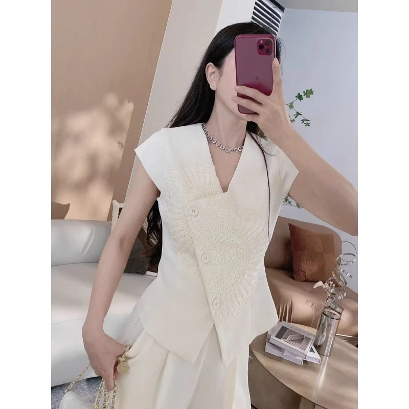 0879上衣+两侧松紧阔腿裤两件套