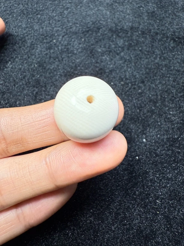 Y0077天然猛犸牙老型单珠18x17满纹果冻料瑕疵特价