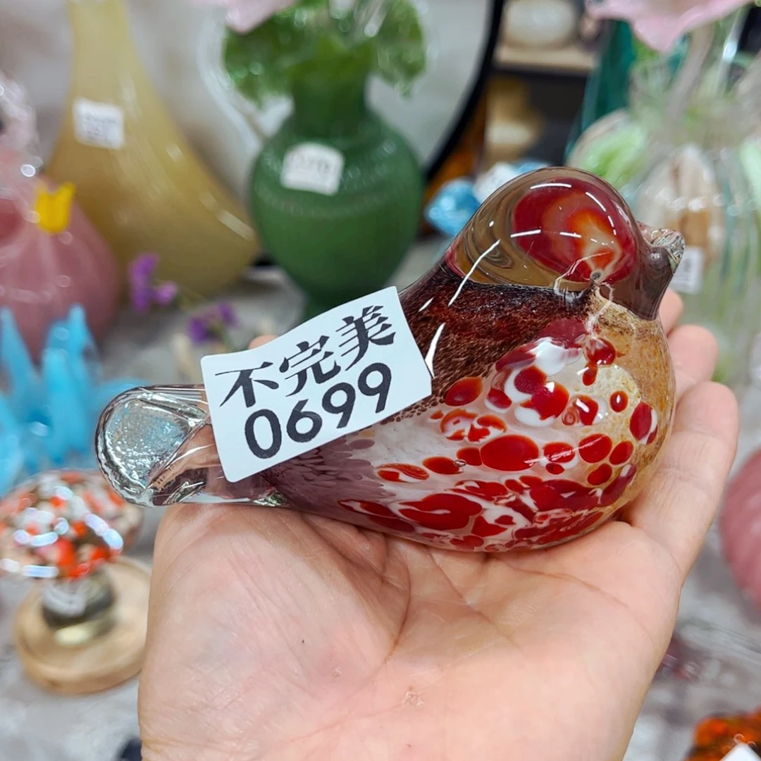 0699鸟，不完美 家悦琉璃花瓶摆件