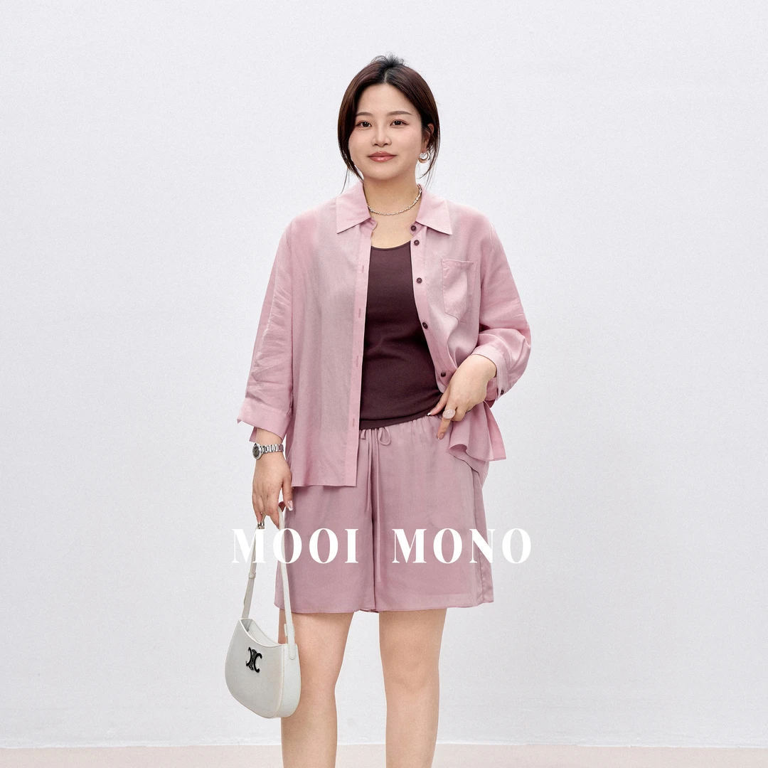 MOOI MONO"紫气东来”显瘦气质休闲外套背心短裤三件套 F952L52