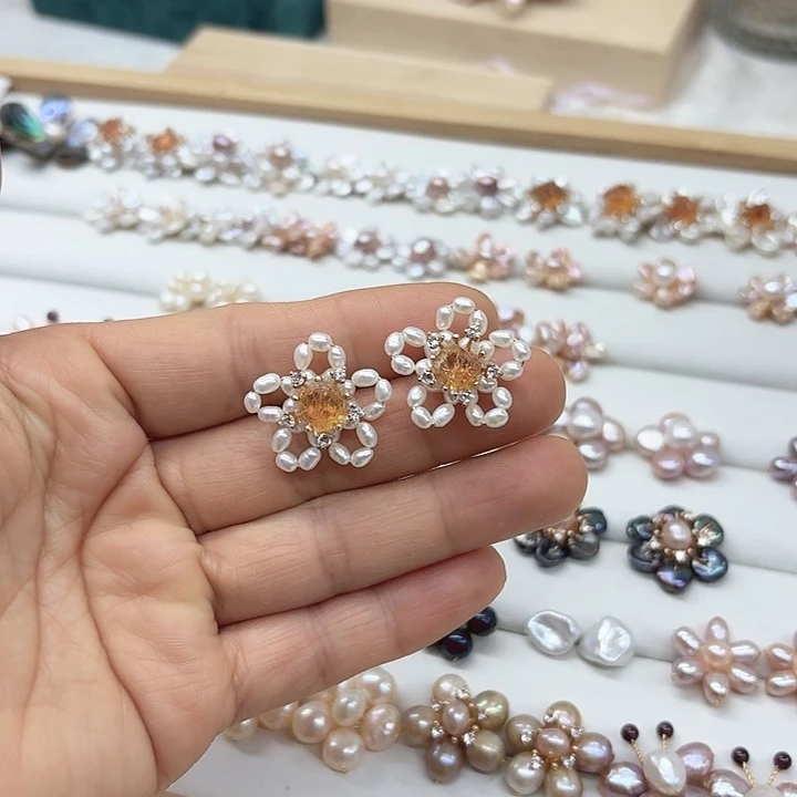 淡水珍珠发饰银S925镶嵌
