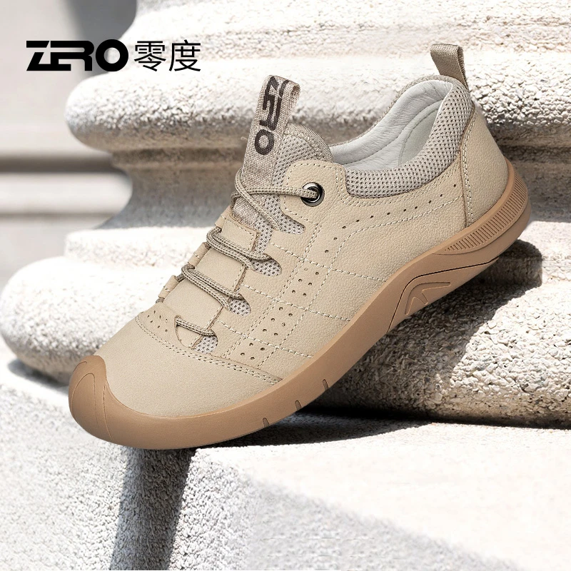 零度男鞋夏季时尚休闲鞋男士真皮运动鞋软底透气户外低帮鞋R01231