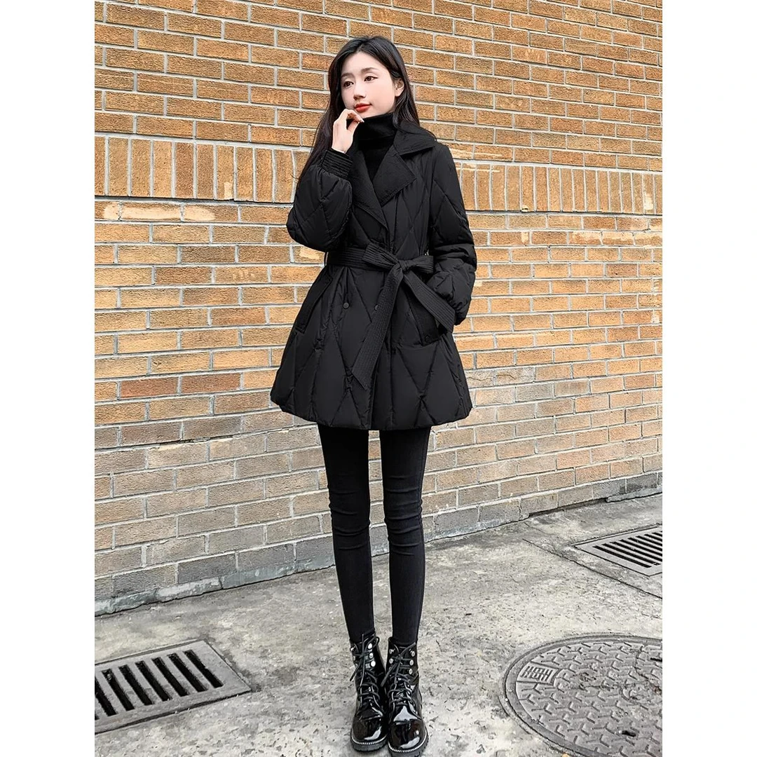 .服女冬季加厚2025新款中长款显瘦不臃肿修身收腰高级感衣外套.