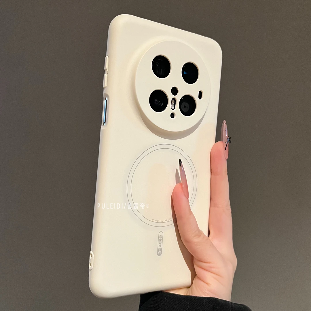 ins风磁吸液态硅胶适用华为mate70pro手机壳纯色软壳简约高级感