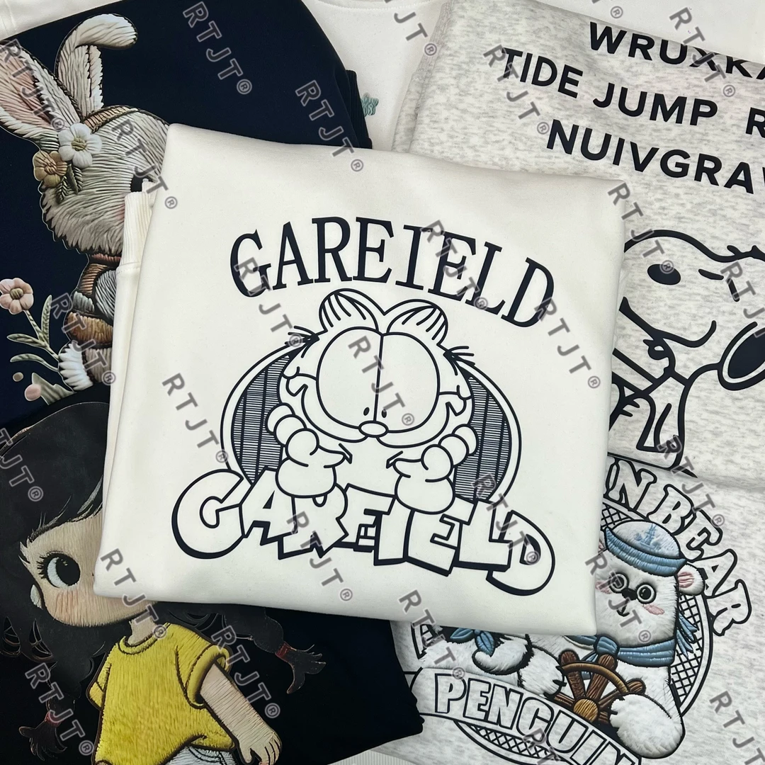 RTJT【001-071常规】秋冬爆款创意卡通印花圆领卫衣女宽松上衣