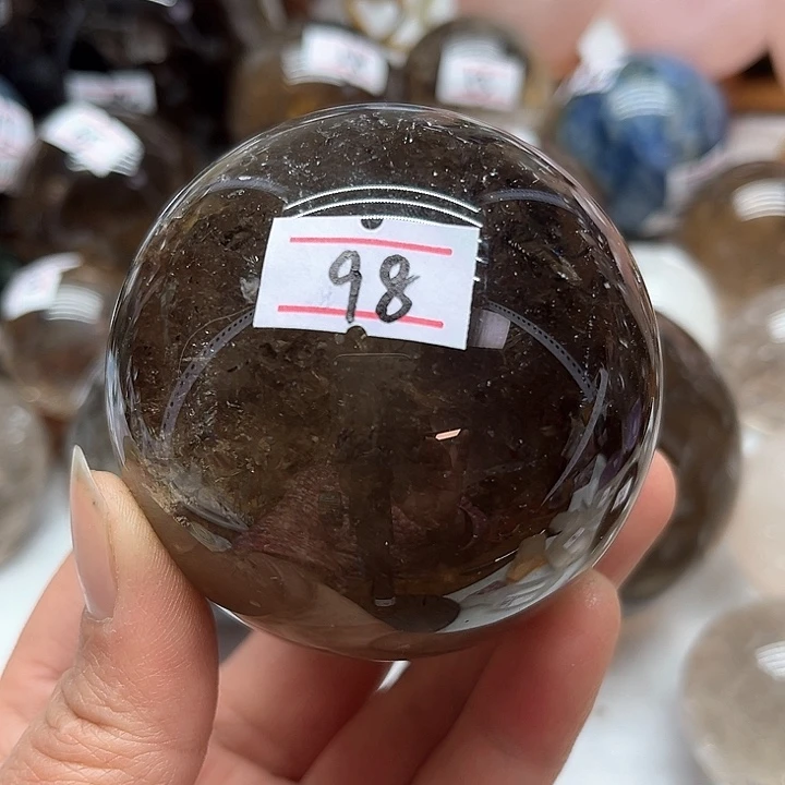 烟晶422克茶水晶球未镶嵌宸***妈