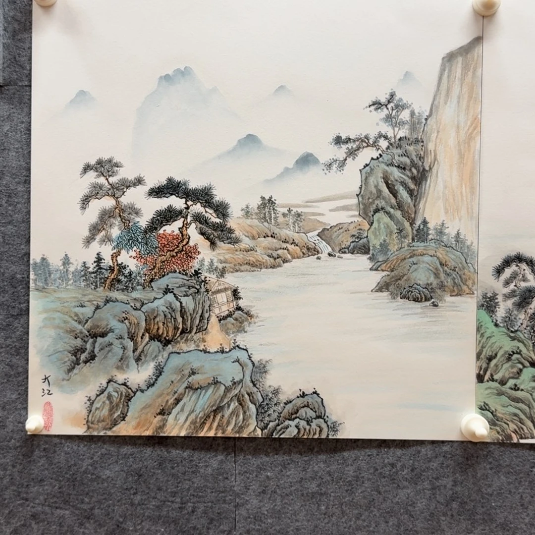 国画50卡纸作品山水