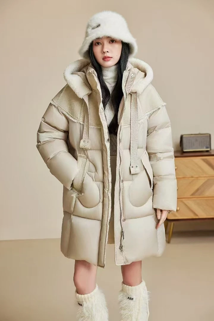 品质收腰长短款鹅啊鹅实体店商场撤柜高品质女装的保暖衣时尚保暖