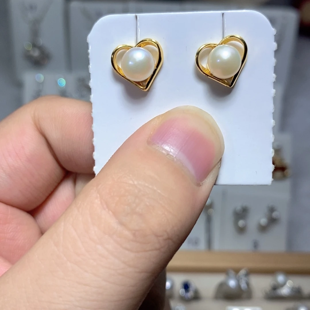 淡水珍珠耳饰银S925镶嵌