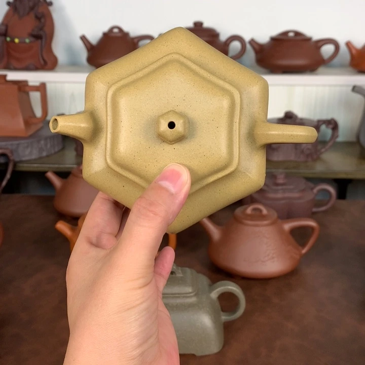 茶壶紫砂半手工精品六方仿古