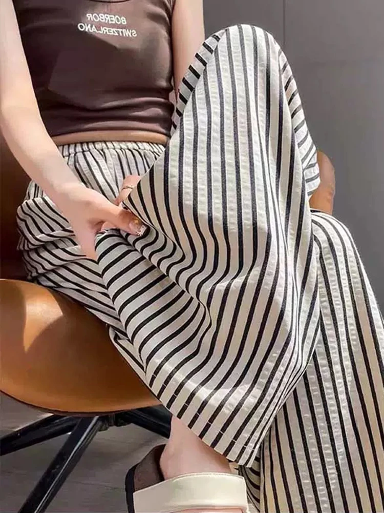 ins春夏款甜美可爱云朵棉宽松睡裤女慵懒条纹家居裤休闲裤遛弯裤