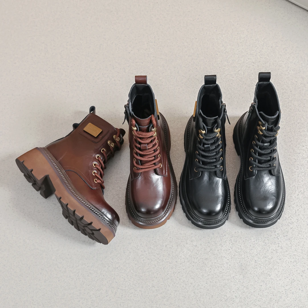 2025秋冬新款女士美拉德风休闲马丁靴  887