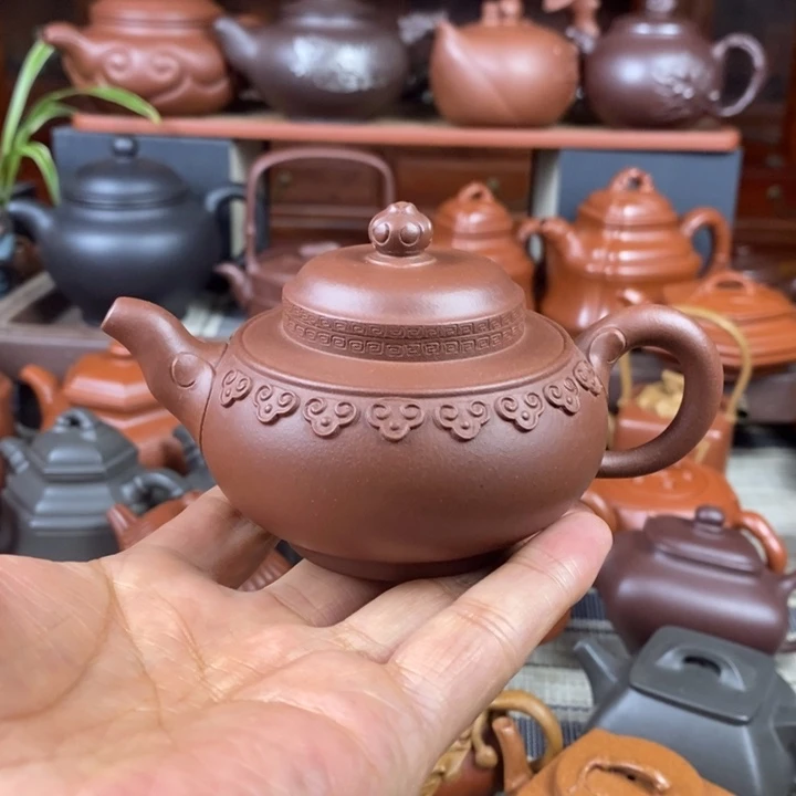 茶壶紫砂云肩如意150cc原矿老底曹青特价