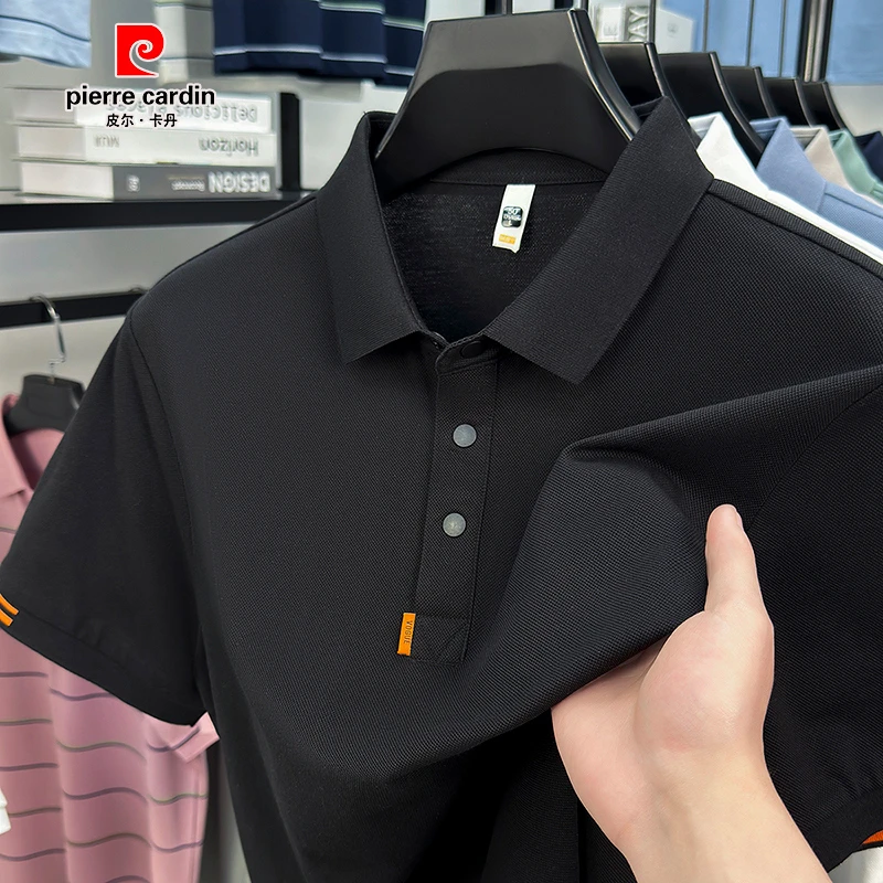 皮尔卡丹夏季新款纯棉休闲商务男士短袖Polo衫商务透气男半袖男装