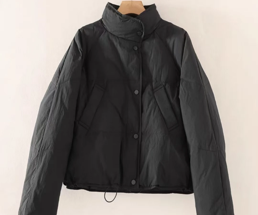 立领短款小个子面包服外套2023冬季 SPSN8620黑色