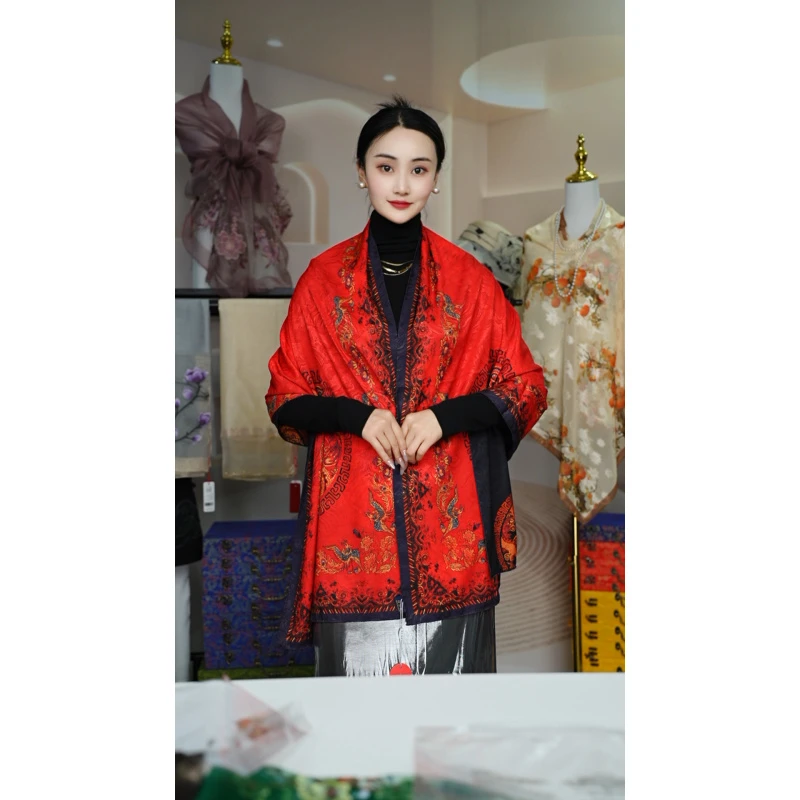 【龙凤呈祥】龙鳞纹香云经典百搭丝巾180*70 （xys-177）