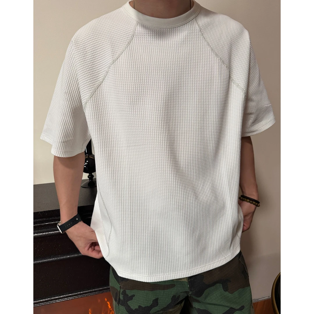 【西瓜Seegua】夏季新款重磅华夫格男女日系短袖T恤XG0520