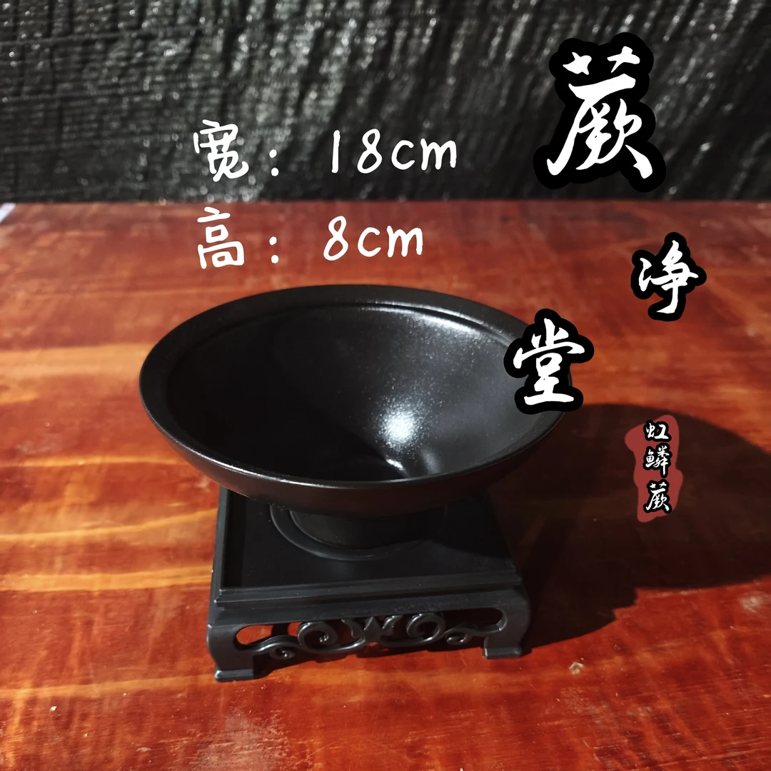 黑色陶瓷盆、水培苔藓球无孔盆、经典陶瓷盆
