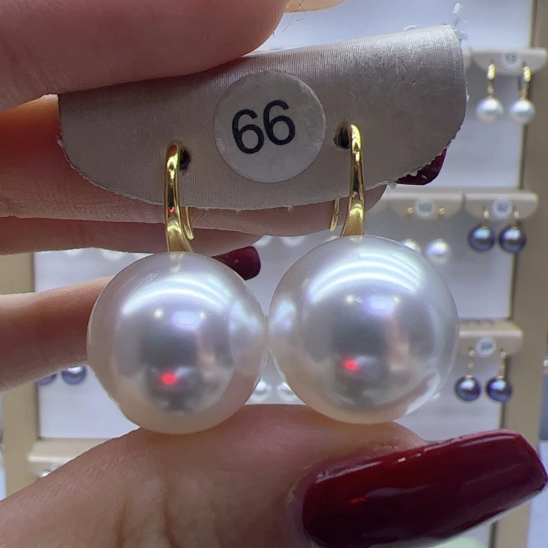 淡水珍珠耳饰18K金镶嵌