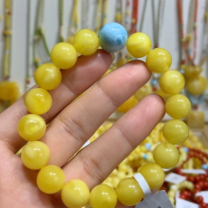 蜜蜡未镶嵌手链11mm