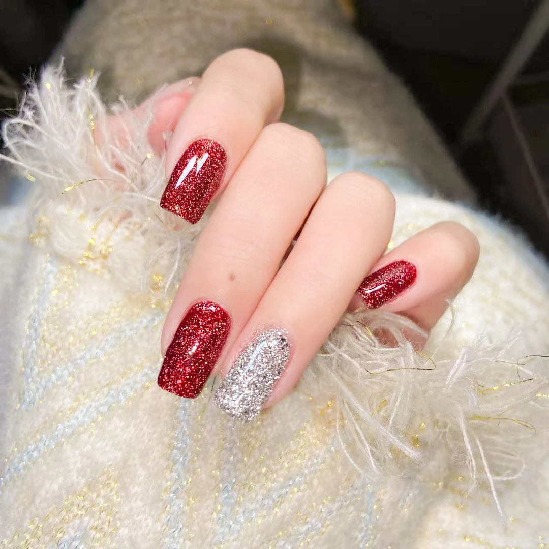 艾琳宝石红甲油胶四季美甲款式