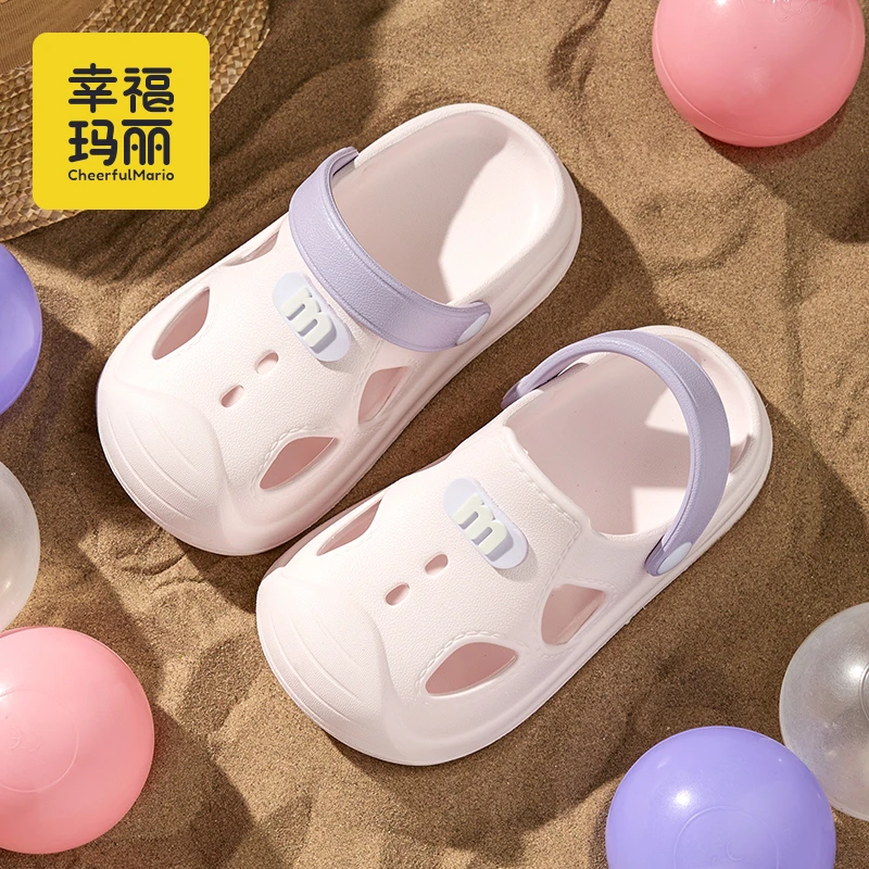 幸福玛丽洞洞鞋2025春夏新款外穿沙滩凉拖鞋宝宝儿童防水防滑凉鞋