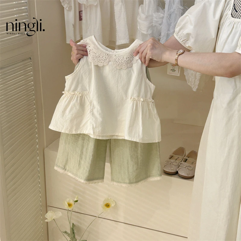 时尚女童夏装套装新款儿童洋气背心裤子两件套小女孩休闲夏季衣服